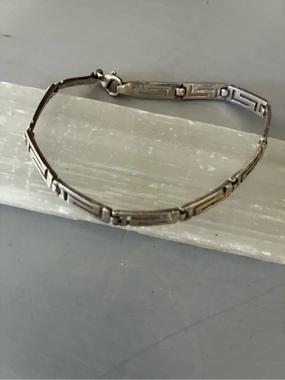 Women’s Greek Key Meander  Silver 925 Link Bracelet